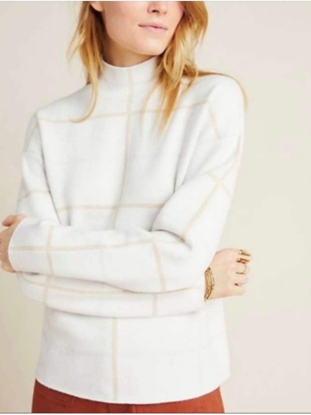 Anthropologie Ivanna Lizzie mock neck sweater  - CREAM - See pictures
